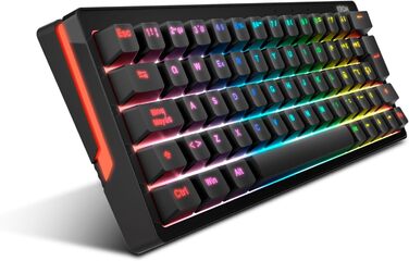 KROM Kabala – Бездротовий ігровий набір: клавіатура RGB з мембранними клавішами, миша з DPI 800-4800, іспанська розкладка, сумісний з PC, чорний (класичний)