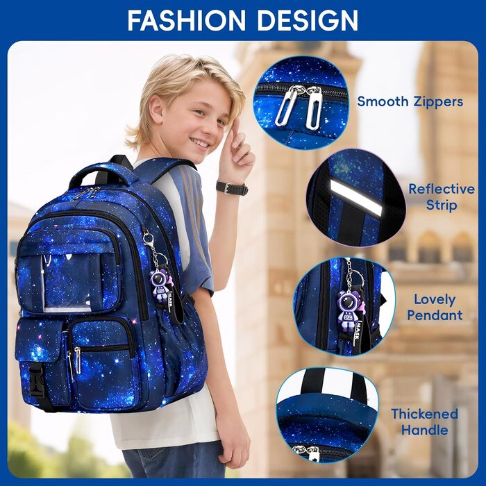 Шкільний рюкзак для хлопчика, дихаючий, 1-5 клас, для початкової та середньої школи, темно-синій