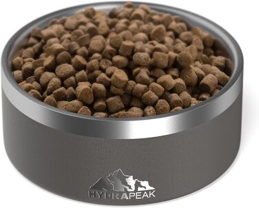 Миска для собак Hydrapeak, неслизька, з нержавіючої сталі, 907 мл / 1,8 л, різні розміри, 4 чашки, сірий (Графіт)