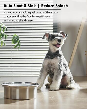 Нержавійна миска для собак з антивитіканням, 2L, преміум якість. Миска для собак та котів, антивитікаюча, великий об'єм 2L