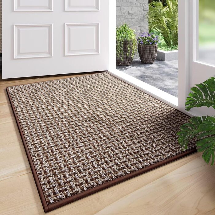 Килимок для дому 41x61 см, антиковзаюча підлога, для входу, коричневий