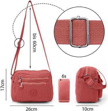 Сумка через плече жіноча та підліткова ekavale Koralle з водовідштовхувального нейлону