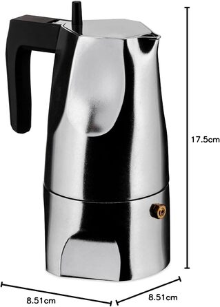 Кавомашина еспресо Alessi Ossidiana MT18/3 B з алюмінію, 3 чашки