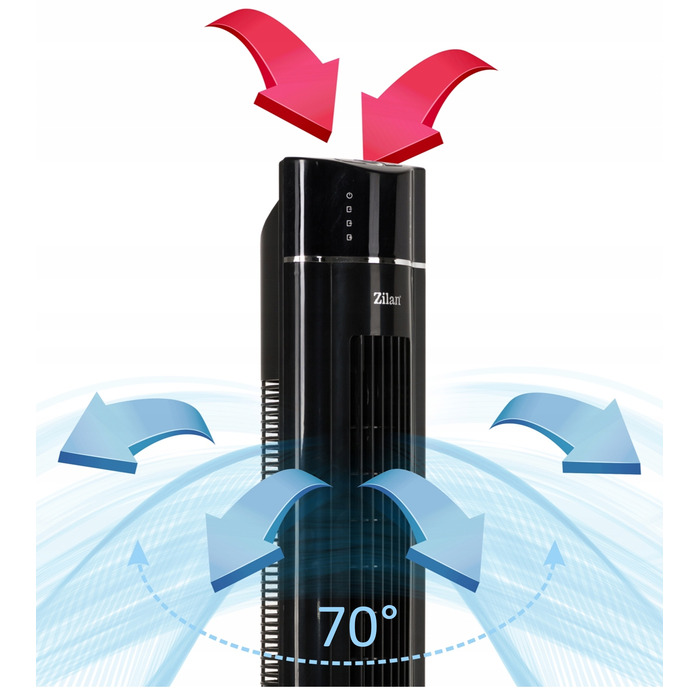 Колонний вентилятор Zilan Aroma, чорний