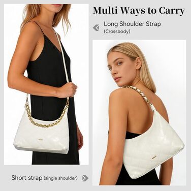 Сумка жіноча через плече крос-боді, PU шкіра, біла - трендова міні сумка-хобо для побачень, вечірок, прогулянок