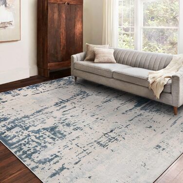 Килим з коротким ворсом для вітальні: абстрактний дизайн, великий, м'який, неслизький, сірий (120x160 см, 200x250 см)