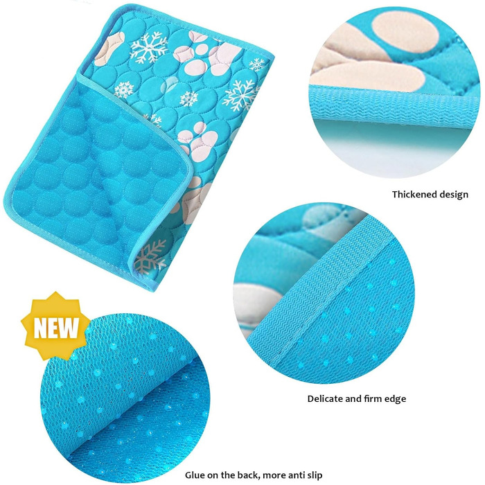 Килимок охолоджуючий для собак NIBESSER 2XL (150x100 см) - блакитна лапка, самоохолоджуючий, для дому, в авто