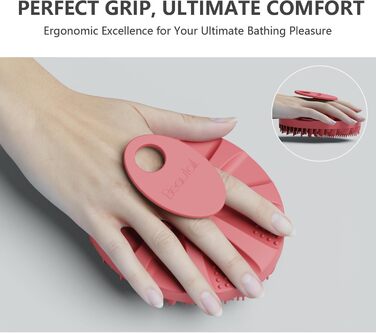 Силіконова щітка для тіла Beautail: м'який пілінг, для чутливої шкіри, рожева