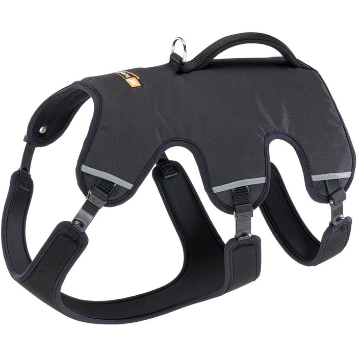 Шлейка для собак Ferplast ERGOTREKKING, чорна, XL: безпечна, регульована, з 6 застібками, відбивачі, для грейхаундів