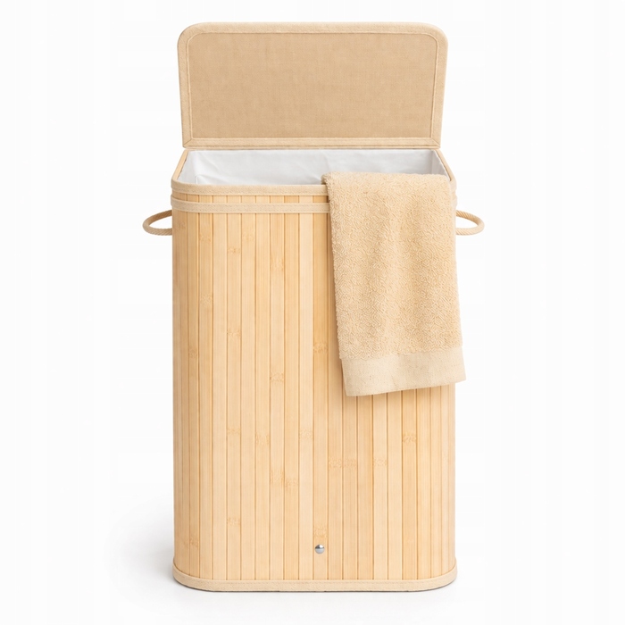 Вузький складаний кошик для білизни з бамбука, органайзер для прання, 72 л
