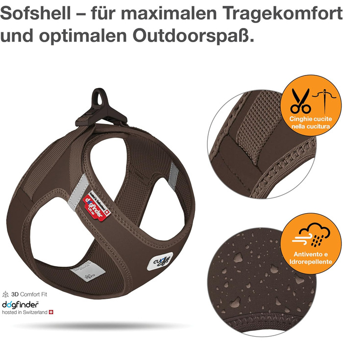 Шлейка для собак Curli Clasp Softshell (S, Коричневий)