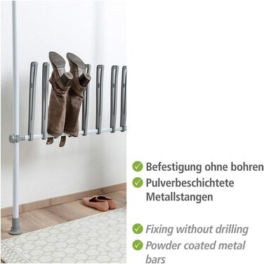 WENKO Telescopic System Hercules - adjustable organization system, wardrobe system (boot holder)