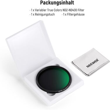NEEWER Фільтр ND Variabler 67mm (ND2-ND400) з HD склом та алюмінієвим каркасом