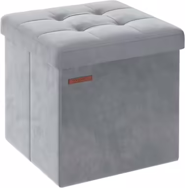 Складаний пуф SONGMICS з відсіком для зберігання, 38×38 см, до 300 кг, тауп, для вітальні, спальні, гуртожитку