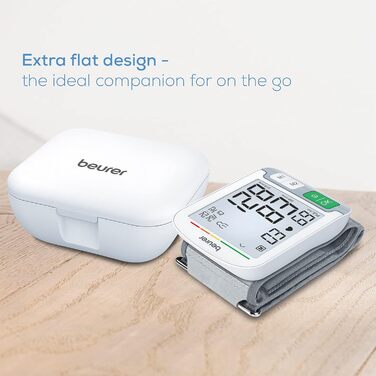 Тонометр Beurer BC 51 на зап'ясті: клінічно перевірений, з індикатором позиціонування, великим екраном, кольоровим індикатором ризику та визначенням аритмії, 2 x 120 місця пам'яті