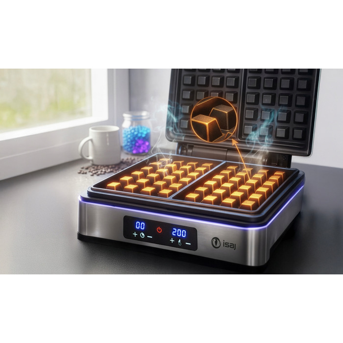 Вафельниця ISAJ 3024, 2200 Вт, срібляста