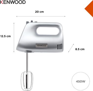 Міксер ручний Kenwood QuickMix Go HMP40.000GY (350W, срібний) з набором аксесуарів