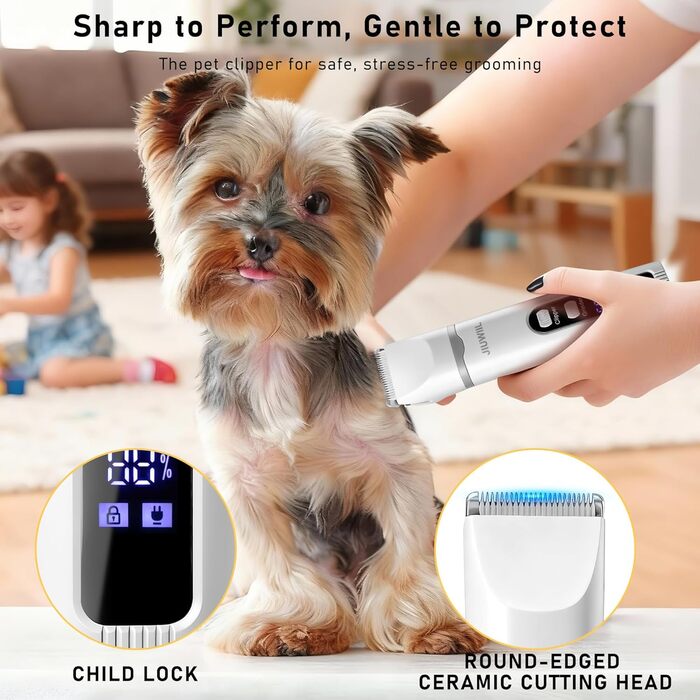 Набір для грумінгу собак JIUWIIL 4-в-1: машинка для стрижки, тример, бритва та аксесуари для догляду за шерстю собак та котів