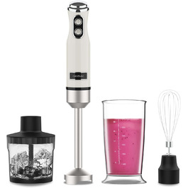 Блендер Cecotec Stabmixer Power RetroBeige 1200MAX Cream&Crush: 1200 Вт, CrossBlades, 2 швидкості, комплект аксесуарів, захист від бризок