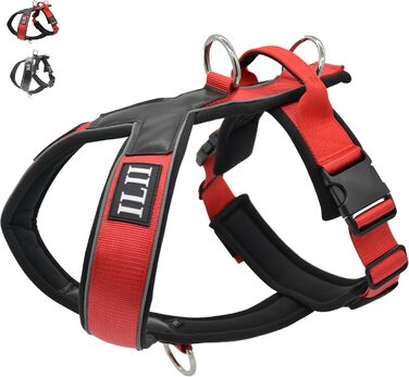 Нашийник для собак III Y - міцний, елегантний та комфортний. Унікальний дизайн для середніх та великих собак. Червоний, L