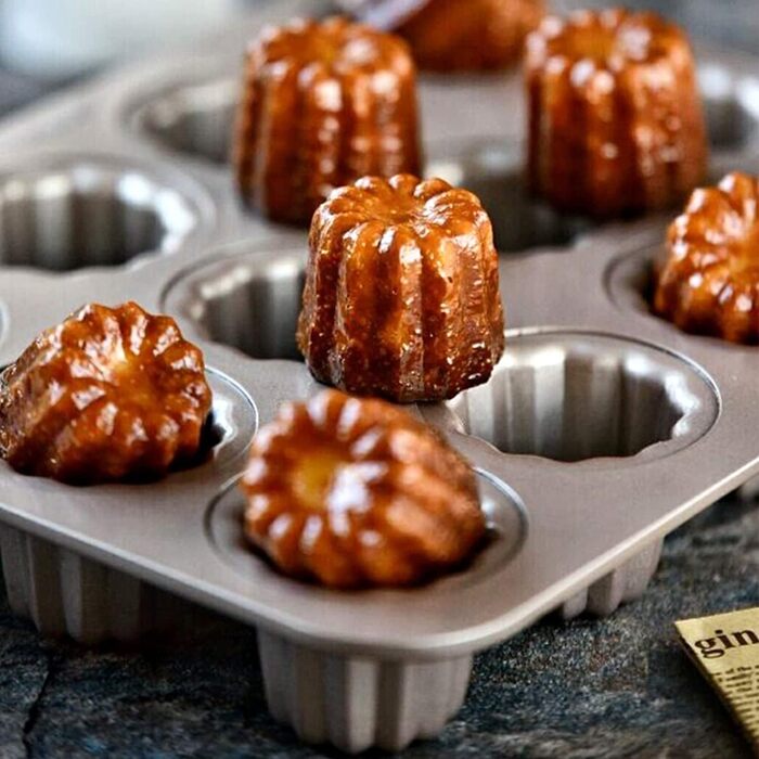 Canele Mold, Carbon Steel, 12 Cavities, Non-Stick, Canelé Molds, Baking Pans for Oven Baking, Cupcake