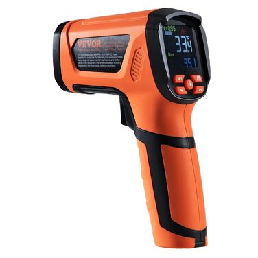 VEVOR Infrared Thermometer IR 50:1 Pyrometer -40°C to 1500°C Laser Temperature Meter 180x120x60mm Temperature Measuring Device Not a Human Body Thermometer for Cooking/Barbecue/Freezer/Industry