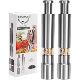 Набір з 2 шт. мельниць для солі та перцю з нержавіючої сталі Salmühle, зручне управління однією рукою