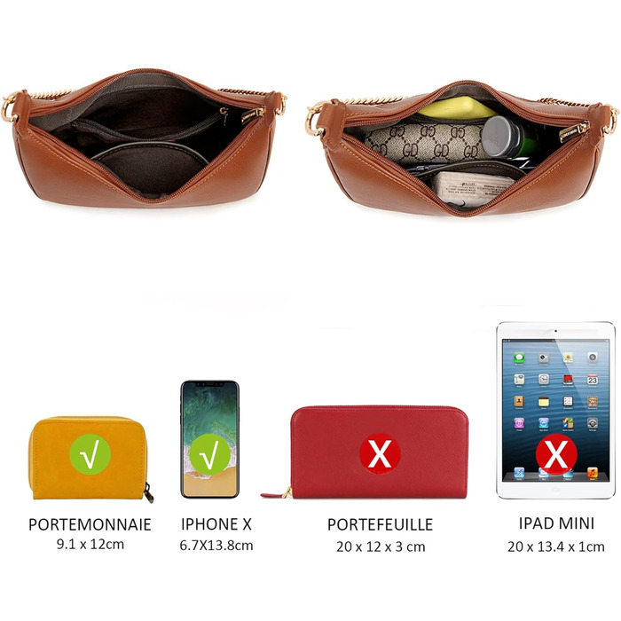 Сумка жіноча David Jones через плече, клатч з ланцюжком, екошкіра, колір коньяк - елегантна сумка для вечірки та повсякдення