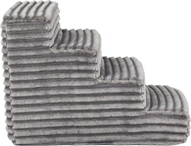 Сходинка для тварин Boutique Zoo: 4 сходинки, 40 см, для собак та котів | З м'якого велюру, темно-сірого кольору | Ідеально для ліжка та авто