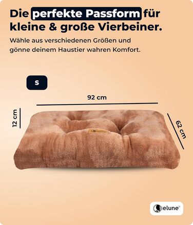 Belune® Крісло-лежанка для собак Deluxe - миється, великі породи, лежанка для собак (Колір: Коричневий, Розмір S (92x62x12 см))
