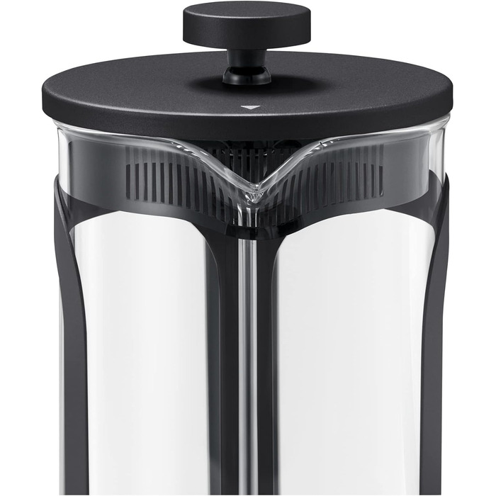 Тчибо Френч-прес для приготування кави вручну, 800 мл, з термостійкого боросилікатного скла, нержавіюча сталь, чорний