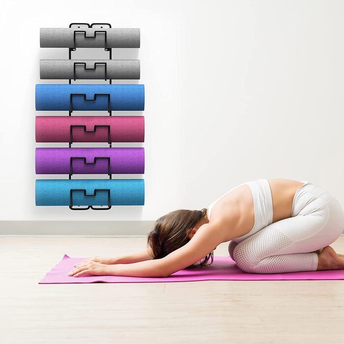 Настінна тримач для рушників з 6 секціями, чорний | Для ванної кімнати