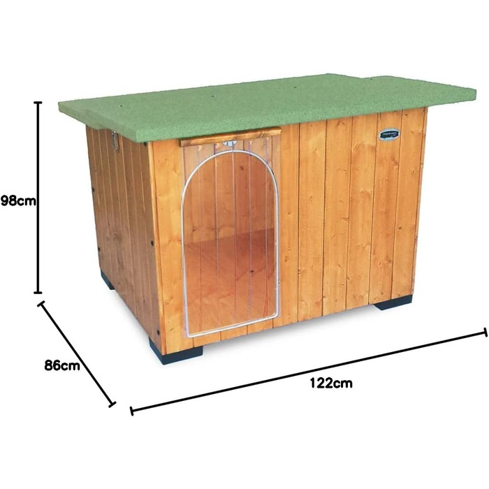 Будка для собак з масивного дерева, термозавіса, Italy, для Німецької дога (122x98xH86)