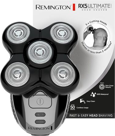 Електричний голкоструй Remington XR1501 для гоління голови: 5 голкових насадок, гоління 0,2 мм, тример, чорний