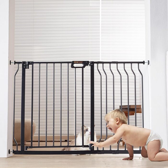 Захист для дітей та домашніх тварин VEVOR: регульовані ворота-загородження для безпеки на сходах та дверях (750-), чорного кольору, ширина 29.5-46.4 дюйми, висота 30 дюймів