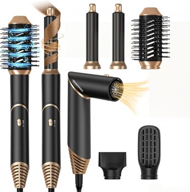 Набір для укладки волосся Airstyler 5 в 1: фен, щітка, плойка, брашшін, стайлер. Чорний