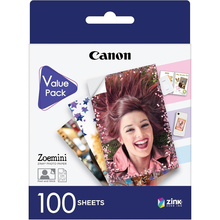 Canon Zoemini 2: Портативний фотодрук Bluetooth 5.0 (Рожеве золото) + Папір для друку