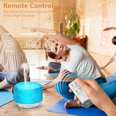 Аромадифузор Hianjoo 450мл з таймером, ультразвуковий, 7 кольорів LED, з пультом ДУ для спа/офісу/йоги - (дизайн 