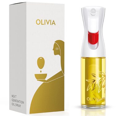 Розпилювач олії Flairrosol Olivia 130 мл зі скляною пляшкою, золотий колір. Дозатор для олії з контролем порцій для кухні, салатів, грилю та випічки