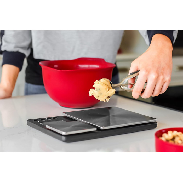Кухонні ваги KitchenAid Digital з двома платформами, 5000г - 500г, чорний колір, з таймером