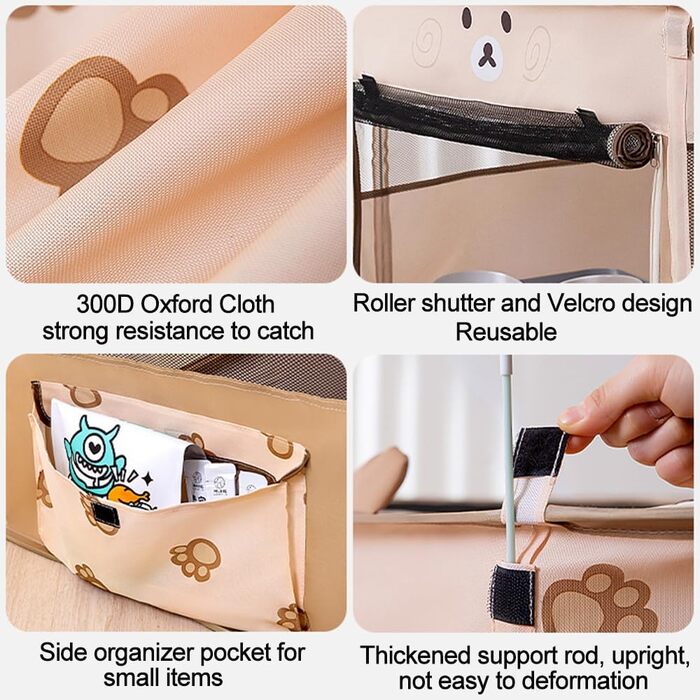 Складаний вольєр для тварин, портативний, для цуценят, собак, кошенят, котів, Indoor/Outdoor, Pop-Up, розмір M, коричневий