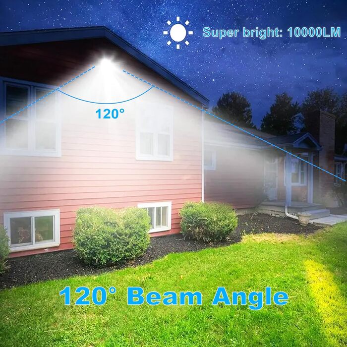 LED Floodlights 100W, 2 Pack LED Floodlights Outdoor with Plug 10000LM Outdoor Spotlights 6500K Cool White LED Projectors IP66 Waterproof LED Floodlights for Warehouse Garden Garage Yard