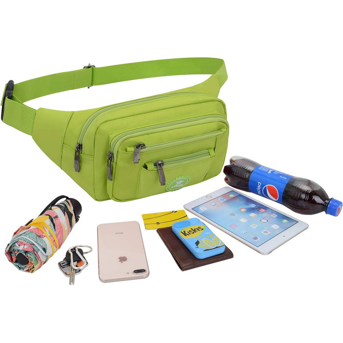 Водонепроникна поясна сумка для чоловіків та жінок, спортивна, для бігу, трекінгу, велосипедна, для ножа та туристичного інструменту (Зелена)