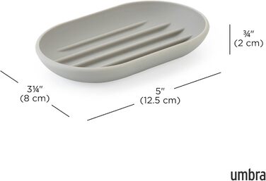 Тримач для мила Umbra Touch овальної форми з м'яким покриттям для ванної кімнати та кухні, білий, 14 x 9 x 2 см