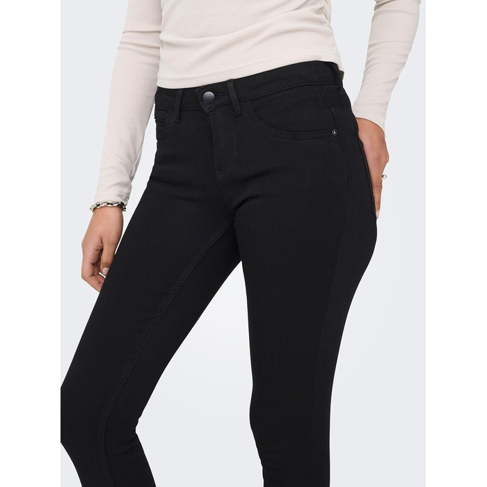 Жіночі джинси Only Kendell Skinny Fit, чорні, середньої посадки, укорочені (L/30L)