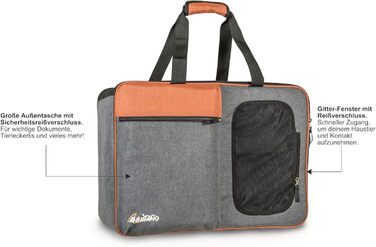 Annitaño Преміум переноска для собак, 55x40x23 см, EUWI - Водонепроникна, до 12 кг, комфортна для подорожей