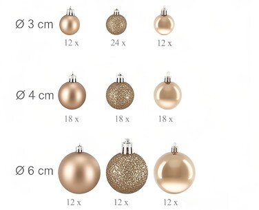 Relaxdays Set of 138 Christmas Baubles