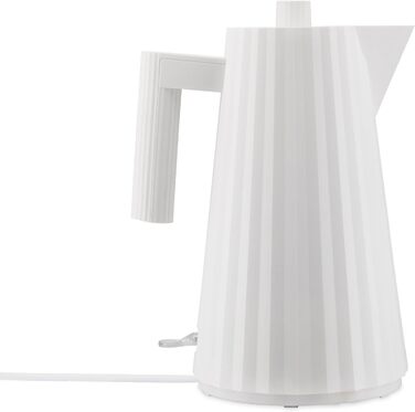 Alessi Plissé Electric Kettle - 2400W, 1.7L, White Thermoplastic Resin Kettle with European Plug