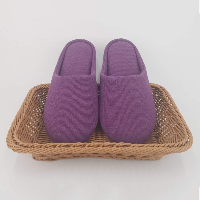 Дихаючі бавовняні домашні тапочки для жінок та чоловіків, літні, миючі, з піною Memory, неслизька гумова підошва (40/41 EU, фіолетовий)