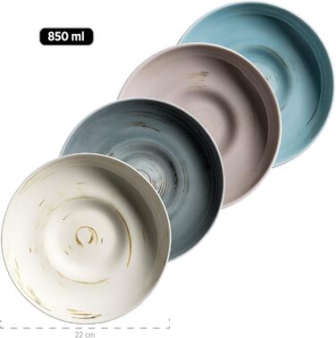 Набір кавових чашок MÄSER Derby Premium для 4 осіб, 12 шт. (з підставками), гастрономічна якість, сучасний дизайн, пастельні кольори